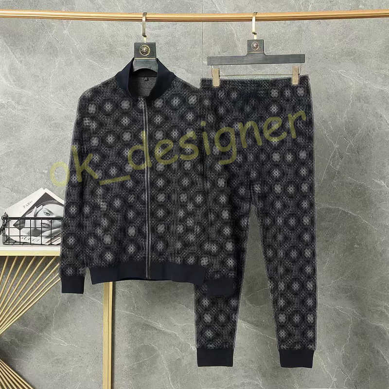 Designer Men's Tracksuits mirror quality Hoodies sets mens tracksuit jackets clothes Cardigan Streetwear Sweatshirt And Pants Set Sports Suit Sizes M 3XL