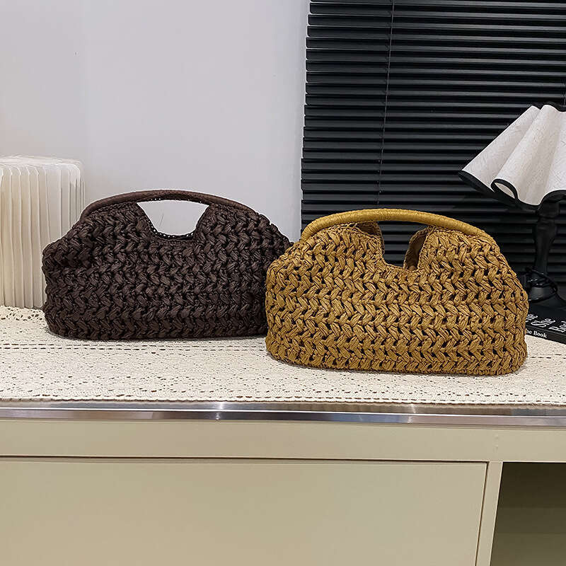 LEFTSIDE Weave Straw Shoulder for Women Summer Designer Small Hand Bag Females Beach Bags Handbags and Purses