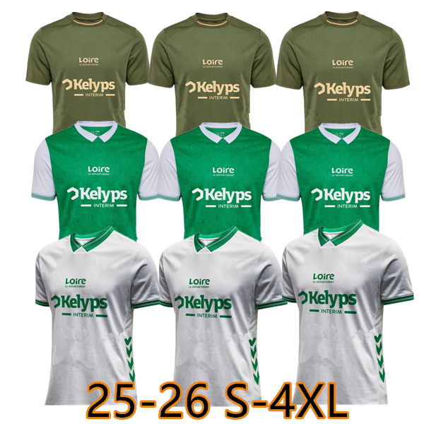 2025 2026 maillots AS Saints Etienne Soccer Jerseys 25 26 ASSE Etienne KHAZRI AOUCHICHE BERIC NORDIN HAMOUMA BOUDEBOUZ Youssouf maillot de Football shirts T-shirt