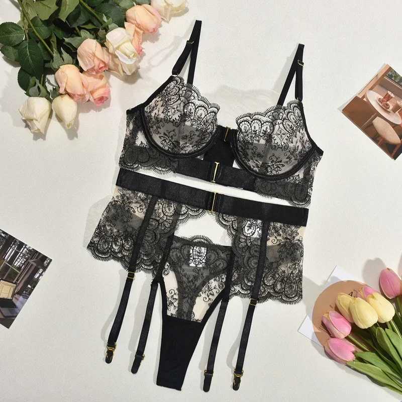 Two-piece Womens Set G-string Transparent Underwear Lolita Romantic Lingeries Set Sexy Bra and Panties Sets Lingerie for WomanXJ250812