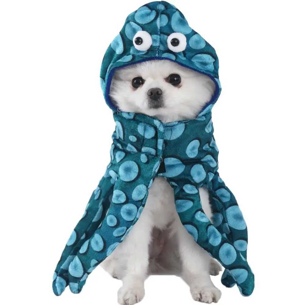 Creative Pet Transformation Outfit Octopus Shape Blue Dog Cosplay Costume Polyester Pet Costume Halloween Pet Clothing XJ250813