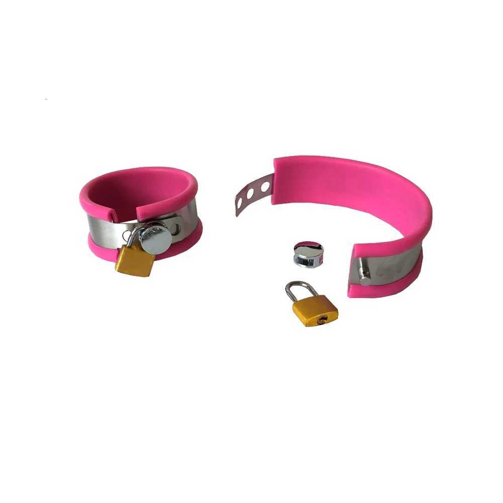 3 Colors Silicone Handcuffs for Sex Fetish Bondage Stainless Steel Hand Cuffs Adult Game Sex Toys for Women and Men XJ250813