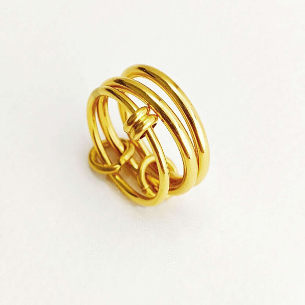 Designer INS Fashion Design Three-Hole Personality Minimalist Style Titanium Steel Ring for Women Non-Fading Versatile