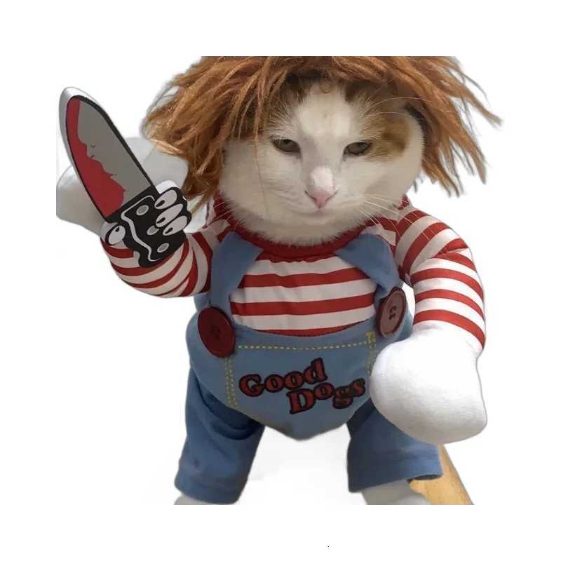 Fashion Funny Dog Horror Movie Clothes Sweatshirt Set Cosplay Chucky Pet Party Costume Comical Outfits Halloween Dress JumpsuitXJ250813