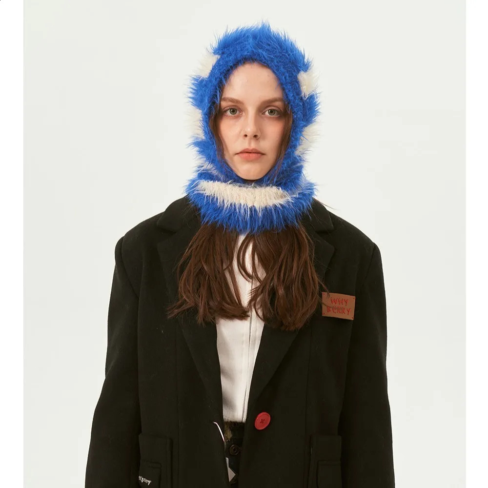 Soft Striped Knitted Hat Warm Thicken Balaclava Hat Ear Protection Wool Hat Winter 250808