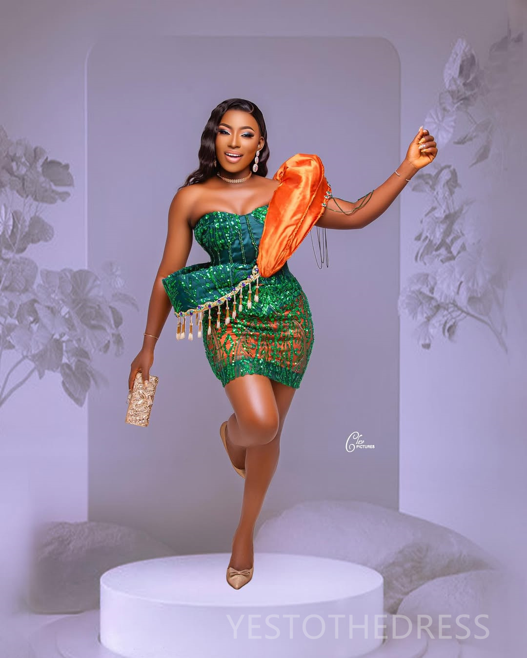 2025 Aso Ebi Green Cocktail Dresses For Women Short Mini Dress One Shoulder Appliqued Lace Tassel Homecoming Dresses Mini Gown For Nigeria Black Girls