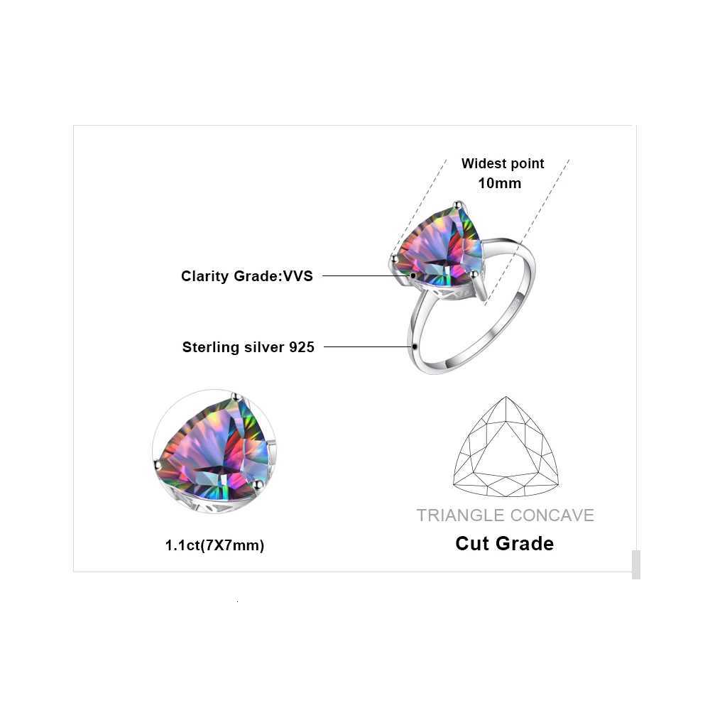 4.3ct Natural Rainbow Mystic Quartz 925 Sterling Silver Wedding Engagement Solitaire Ring for Women New Arrival W250812