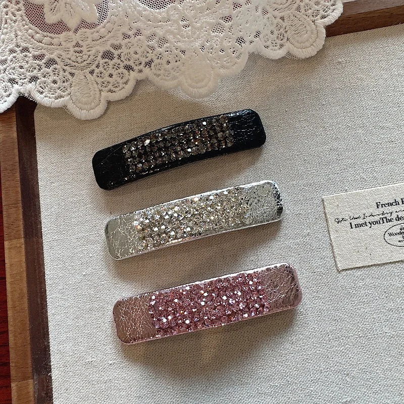 Korean Rhinestone Hair Clips for Women INS Chic and Unique Bar Side Clips for Bangs and Stray Hair 250812