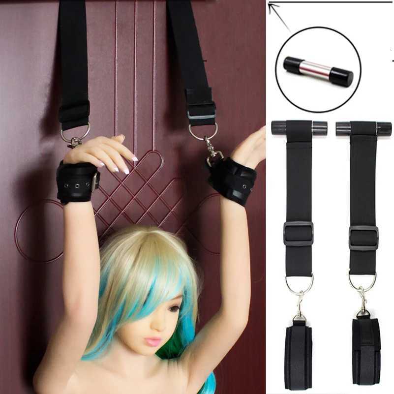 Soft Over-The-Door Handcuffs Swing Restraints Bondage Handcuffs Harness Tickler For Extra Tease Erotic Toys For Couple XJ250813