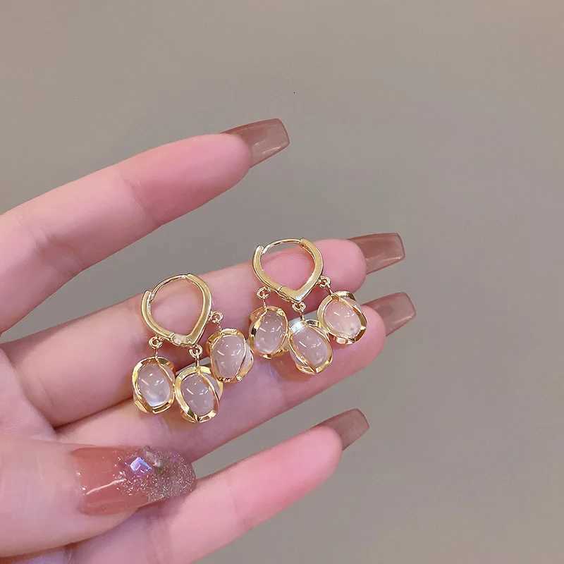 LATS Unique Temperament Light Luxury Opal Earrings Copper Alloy High Sense Dangle Earrings New Design Fashion Jewelry for Women Y250812