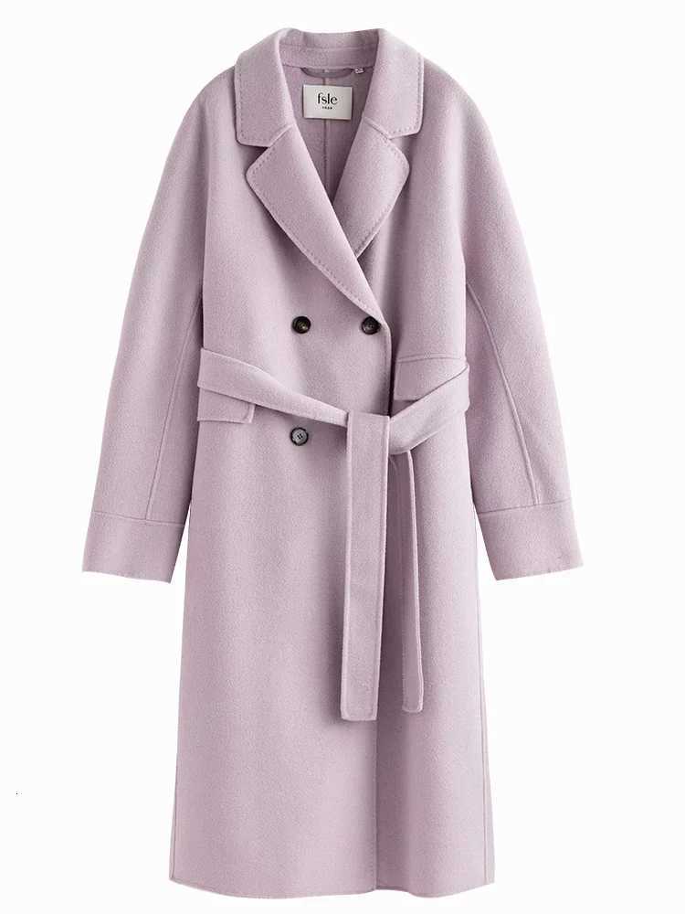 100% Woolen Coat Women Autumn Winter 2022 New Solid Office Lady Elegant Double-sided Mid-length Coat Female Z250813