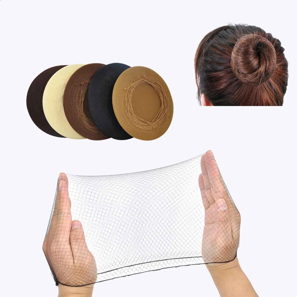 Hair Nets 144 Pcs 20 Inch Invisible Elastic Edge Mesh Hair Net for Food Service Sleeping Ballet Bun Hair Net 250812