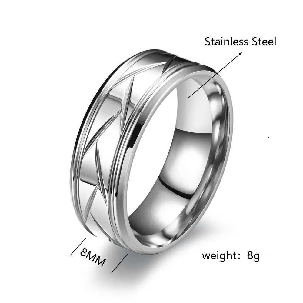 Fashion Stainless Steel Black Ring Personalized Simple Groove Design Ring for Men Women Engagement Accessories W250812