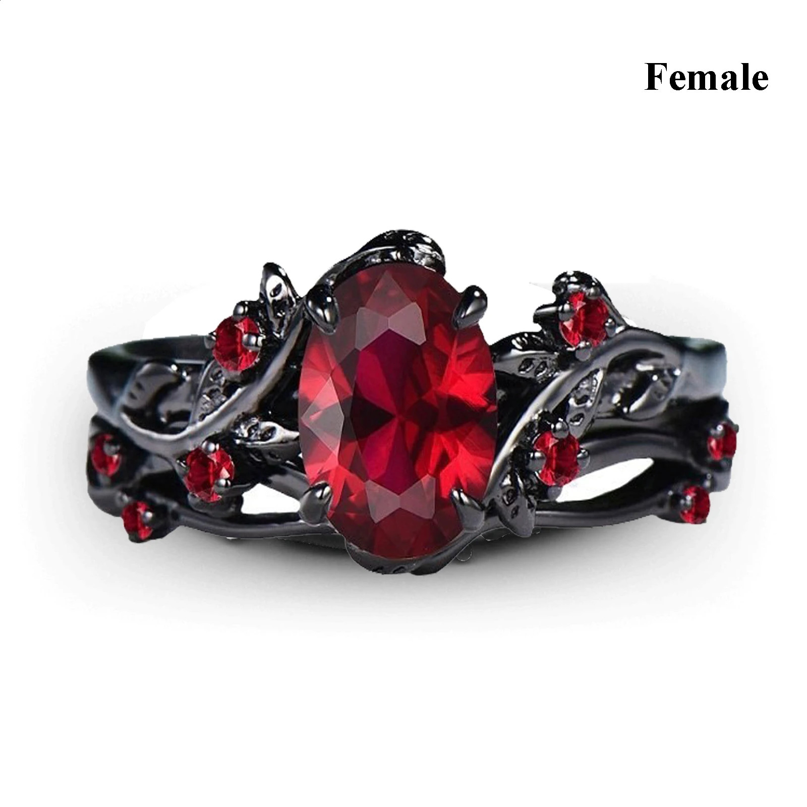Charm Couple Rings Romantic Women Red Rhinestones Rings Set Trendy Men Stainless Steel Celtic Dragon Rings Wedding Band Jewelry 250811