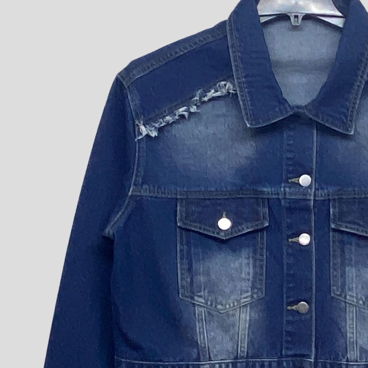 Spicy Girls & Cool Guys' Streetwear: Distressed Washed Short Denim Jacket N05-23-0030