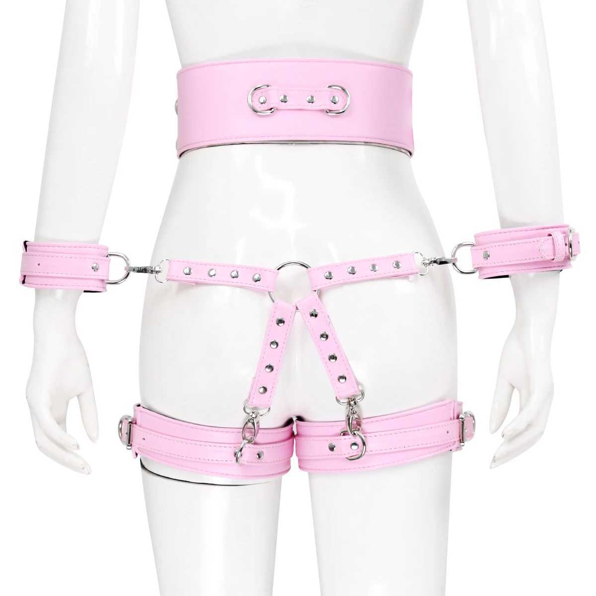 Puppy Play SM Bondage Kit Waistband Wrist Thigh Cuffs Cross Buckle Adult Games Restraints Handcuffs Leg Cuff Sex Toys XJ250813