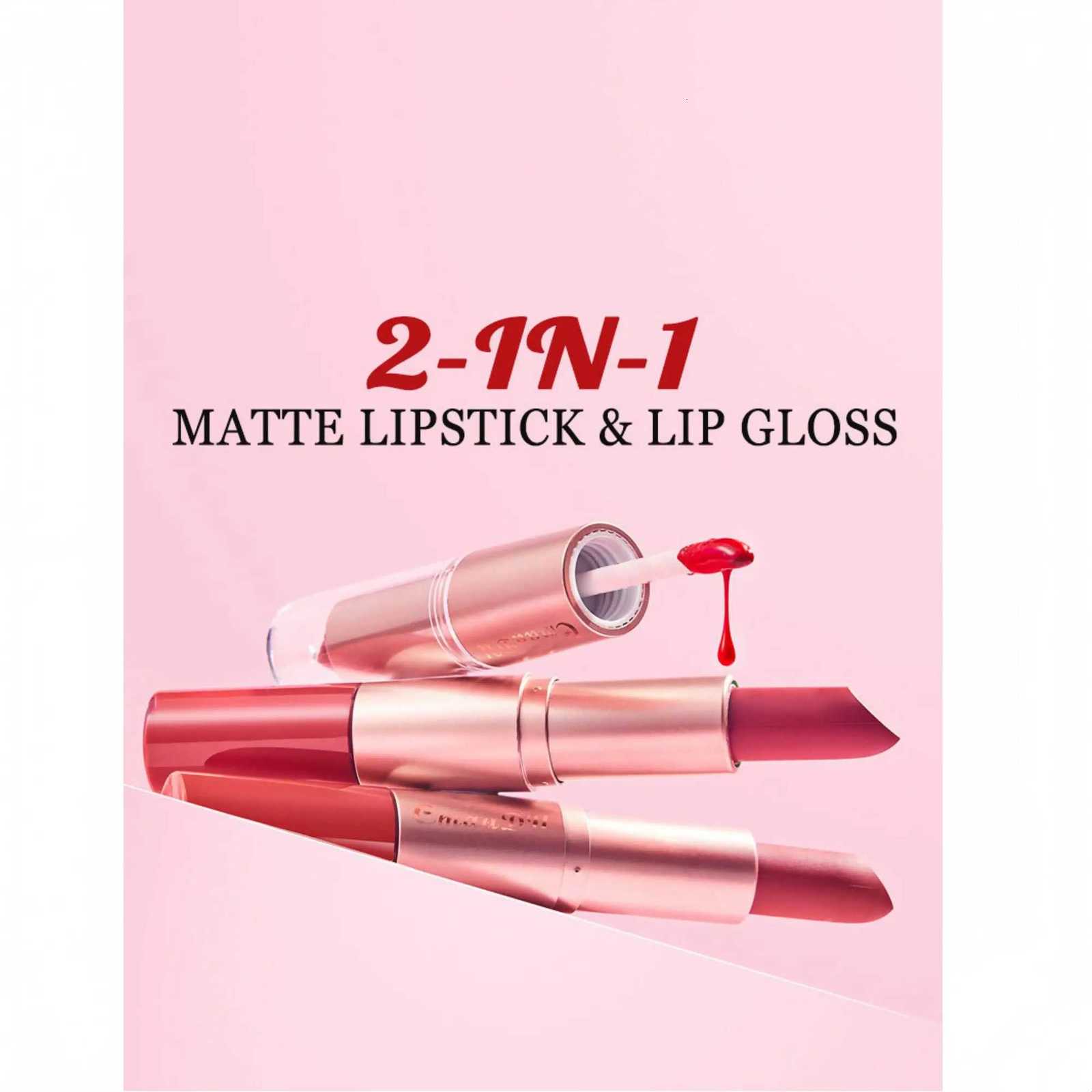 3pcs Waterproof Lipstick Set Double Ended Lip Gloss Long Lasting Non Transfer Lip Makeup Kit For Women Sexy Beauty W250813