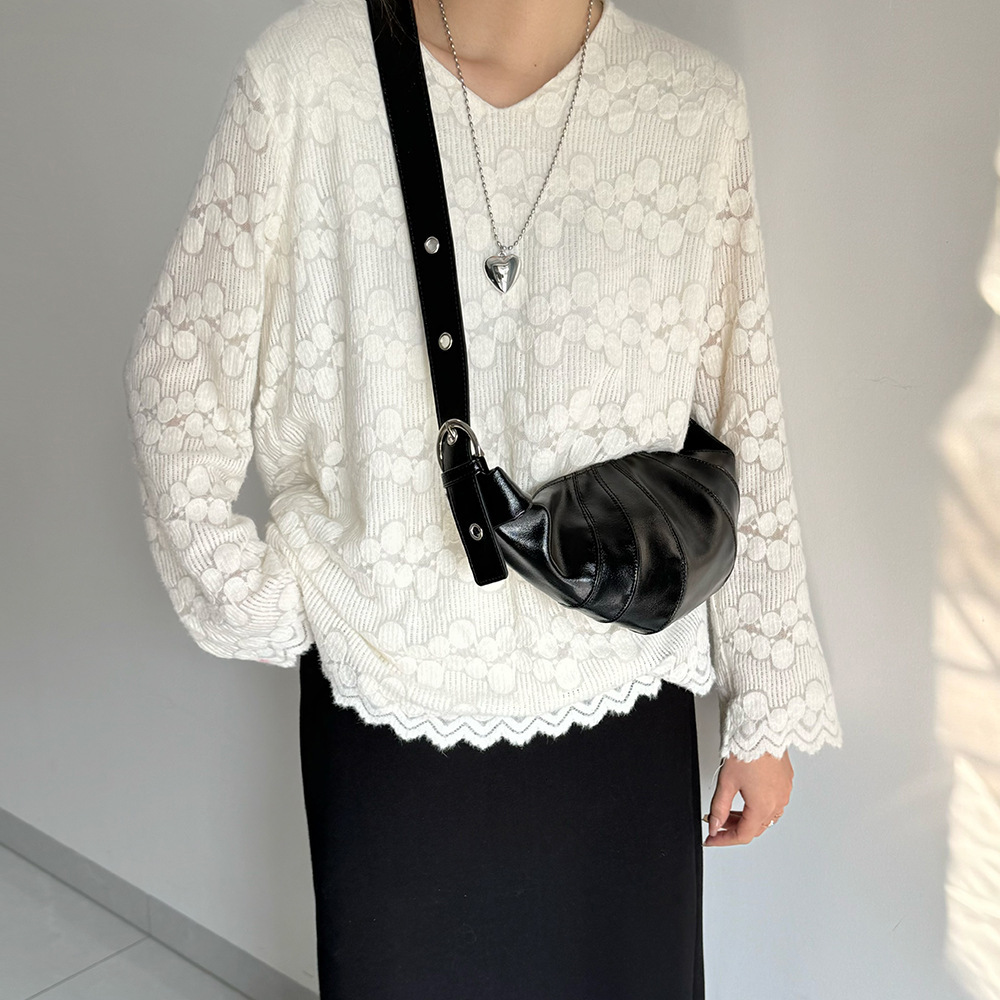 Saddle Brown Soft Surface Cow Horn for Women Underarm 2025 New Korean Fashion Textured Dumpling Bag ddmymarket