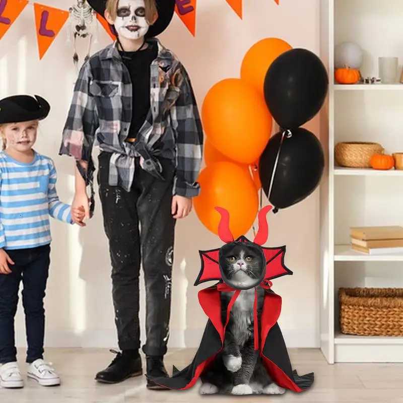 Dog Vampire Costume Cat Vampire Cloak And Hat Halloween Costumes For Small Medium Dogs Cats Puppy Wizard Outfit For Pet Cosplay XJ250813