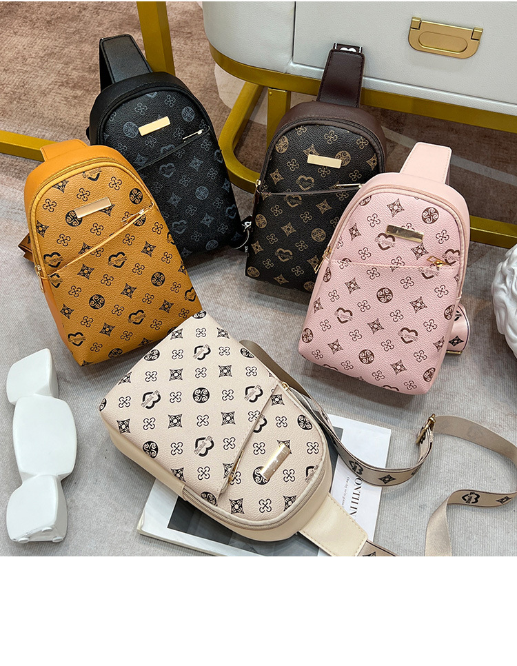 Versatile chest bag 2025 women's bag shoulder bag printed bag women's couple chest bag women's crossbody bag free shipping