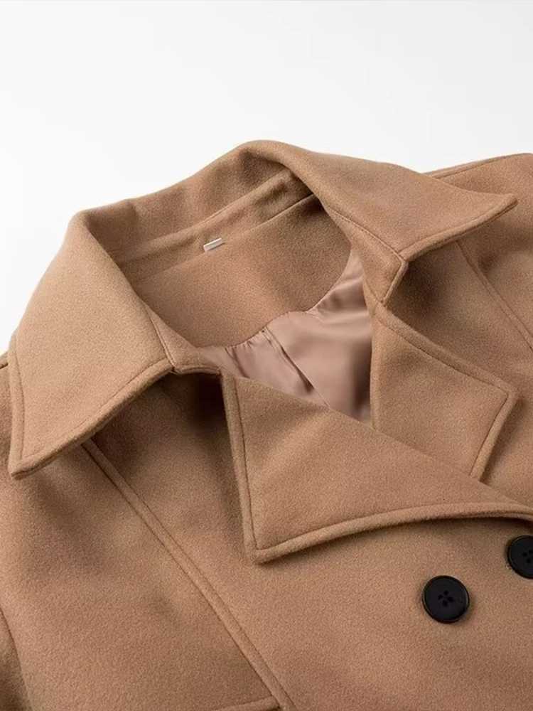 New Autumn Womens Clothing European and American Style French Design Sense Fashionable Versatile Casual Style Long Woolen Coat Z250813