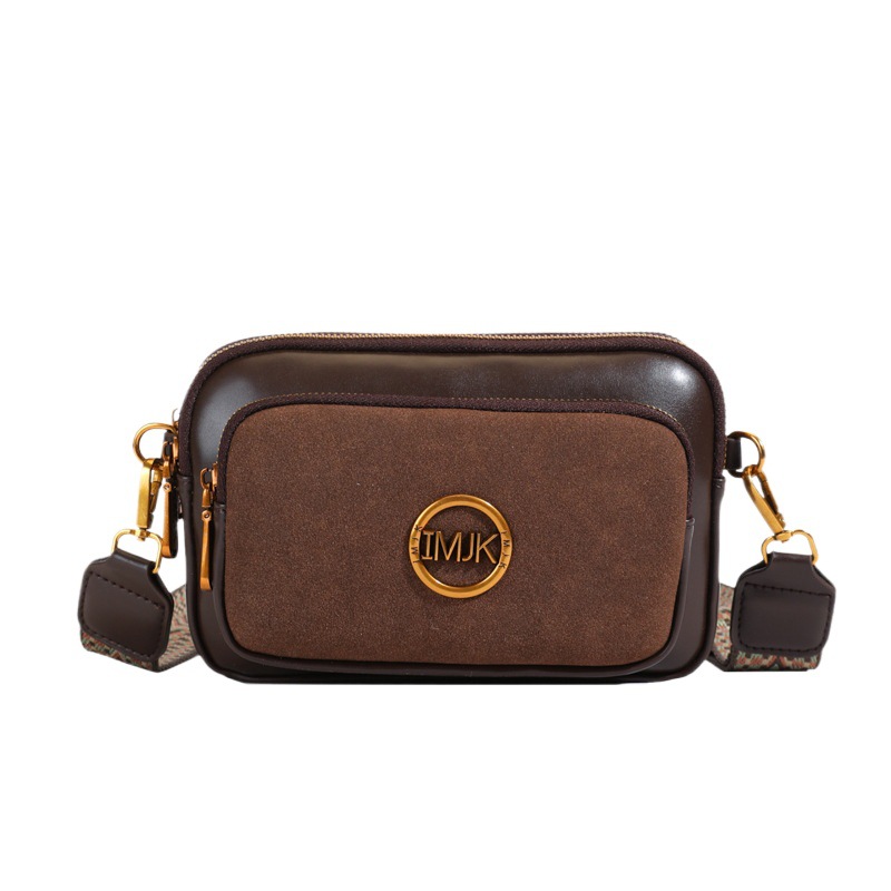 new Popular Internet-famous Matt Leather Shoulder and Crossbody Small Square Bag for Women with Wide Shoulder Strap