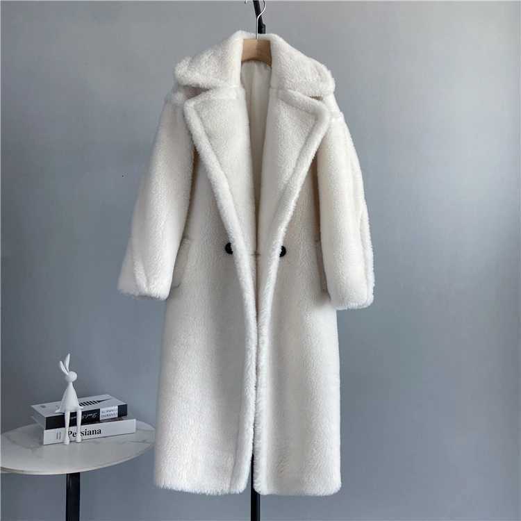 Winter Jacket Women Long Coat Wool Woven Fabric Thick Warm Outerwear Oversize Fashion Streetwear Teddy Bear Coats Z250813