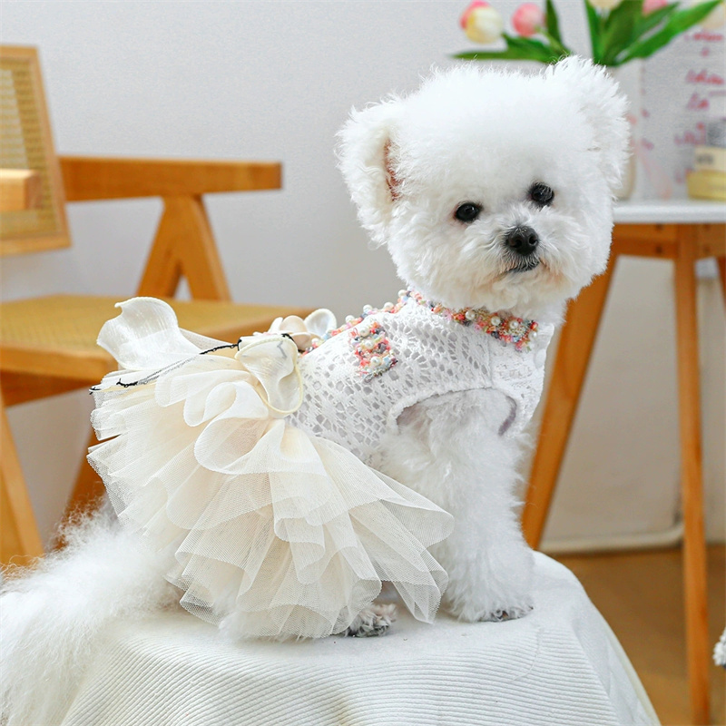 Designer Pet Black Classic Clothing Spring and Autumn Pink Puff Skirt Wedding Dress Princess Dress Suitable for Small and Medium Dogs Pet Sweet Skirt