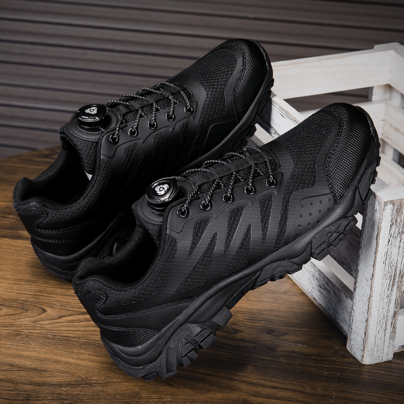 Summer new breathable lightweight black low-top outdoor duty training shoes