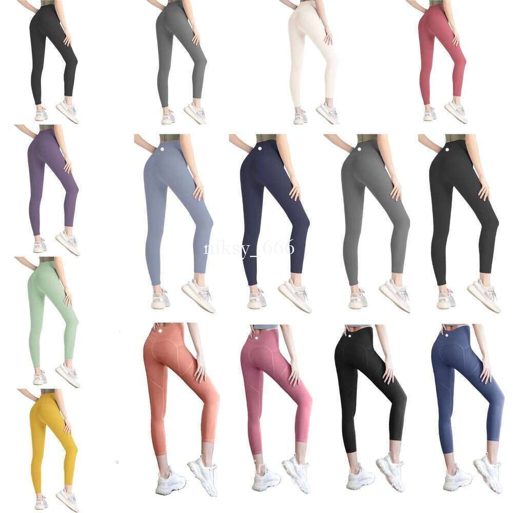 2025 New yoga pants luluness lemonlies leggings Style Elastic Waistband Yoga Leggings Sports Gym Series Quick-drying Fitness Pants luluness lemonlies leggings