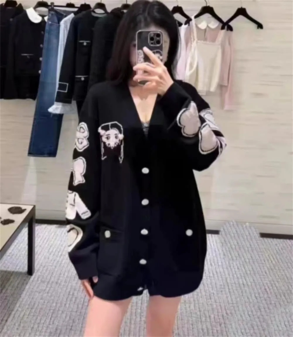 Chan 2025 new knitted cardigan high quality womens printed sweater designer clothes women designer jacket women designer coat women cardigan women sweater women