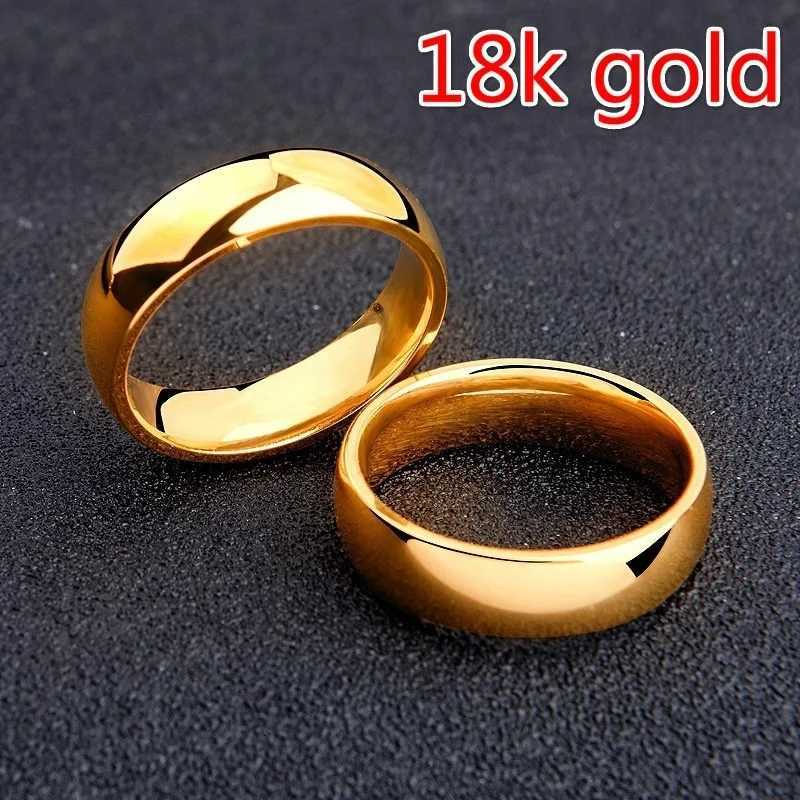 Fashion Luxury Golden Engagement Wedding Ring Couple Ring Simple Fashion Style Fine Jewelry Anniversary Gift Men and Women Ring W250812