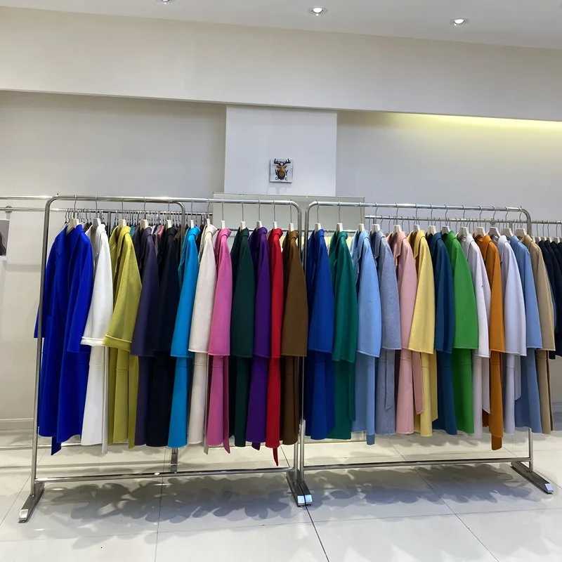 2023 Korean Women Handmade Corrugated Water Ripples Coat Double-sided Cashmere Wool Long Woolen Jacket Cashmere Coat Outerwear Z250813