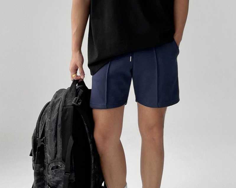 Summer best-selling woolen circle fabric men's short pants, high-weight, casual running pants, solid color, breathable, fitness and casual sports