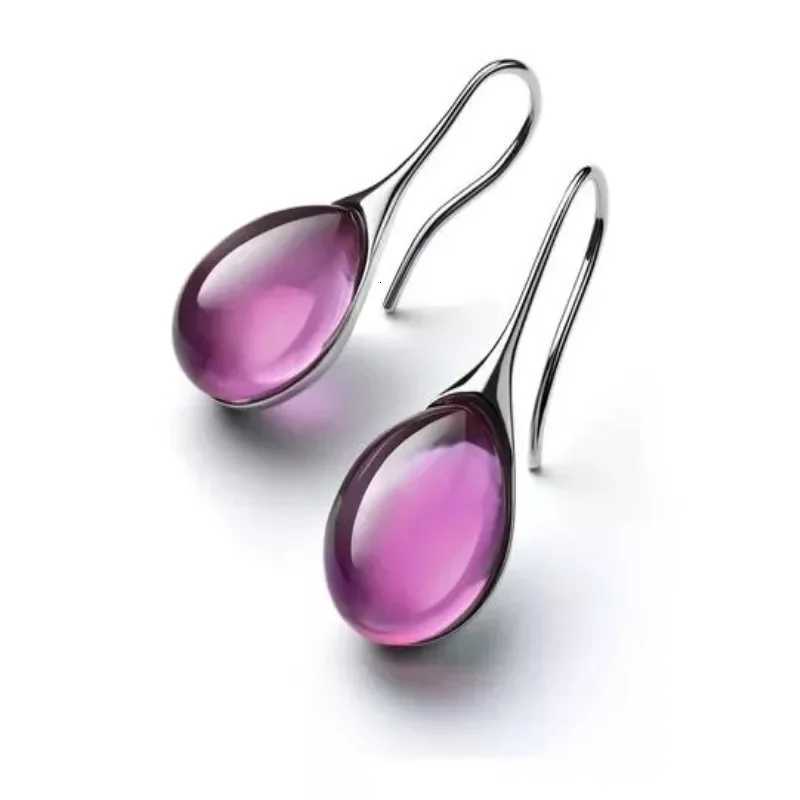 New color inlaid water drop glass stone earrings with exaggerated personality for womens jewelry Y250812