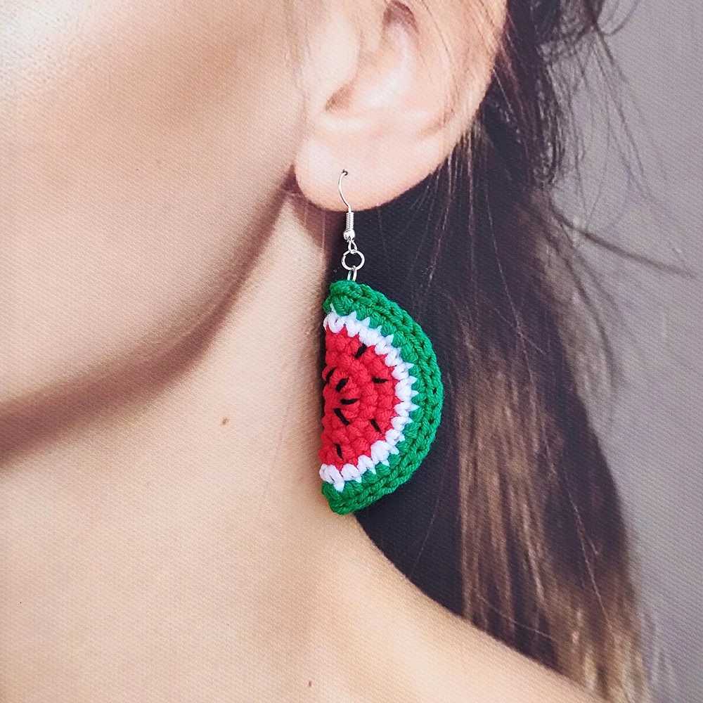 Crochet Cute Fashion Watermelon Earrings For Women Casual Wear For Beach Vacations Girl Jewelry Handmade Y250812
