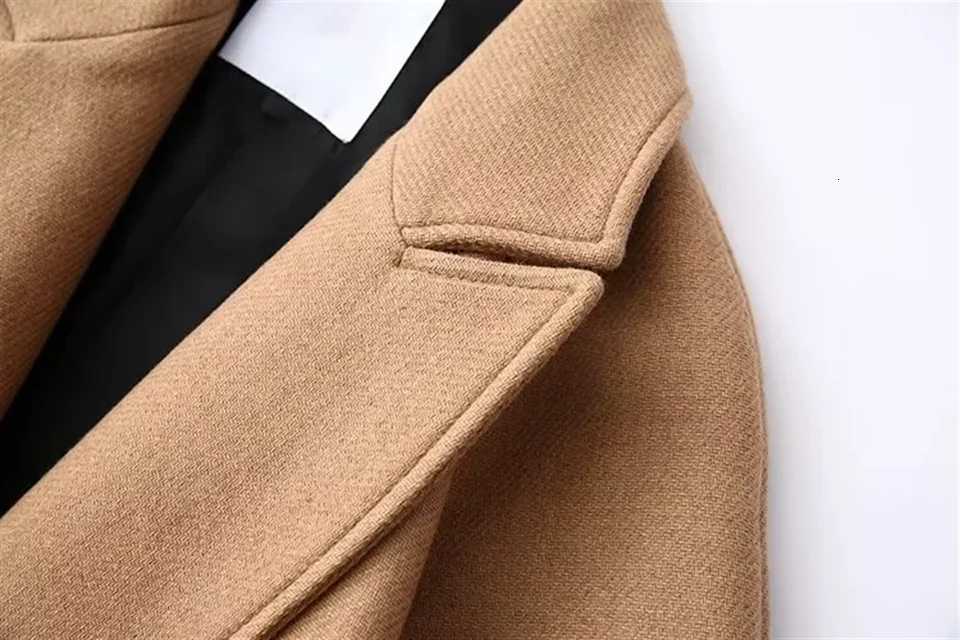 PB ZA 2024 Autumn and Winter New Womens Clothing Fashion Trend Temperament Hundred Combinations Belt Woolen Coat Z250813