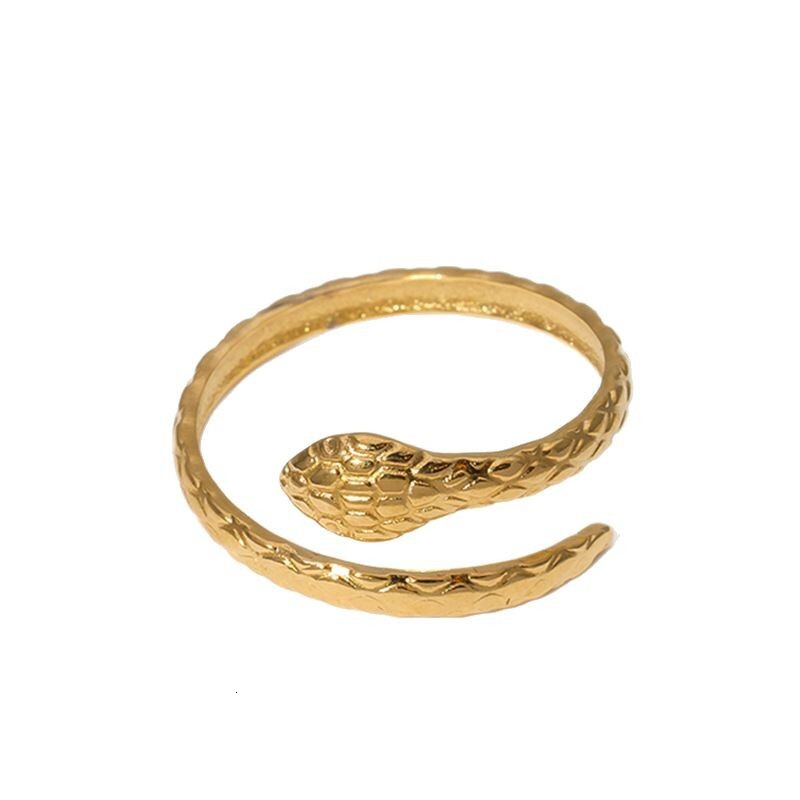 Free shipping designer jewelry Stainless Steel Open Snake Ring for Women Dark Gothic Style Anti-Fade Hot-Selling Niche Design High-End