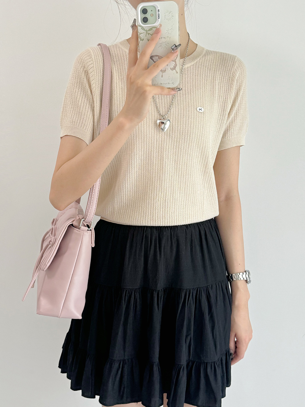 Butterfly Knot Sweet Tote Bag for Women, Large Capacity Commuter Shoulder Crossbody Bag, Korean Style College Student Class Backpack ddmymarket