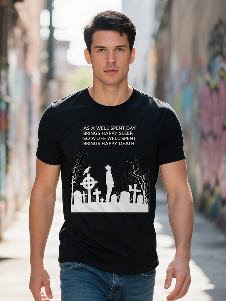 S Casual Versatile Round Neck T-Shirt with Graphic Print of Text Graveyard Suitable as a Gift for Men 4fc16