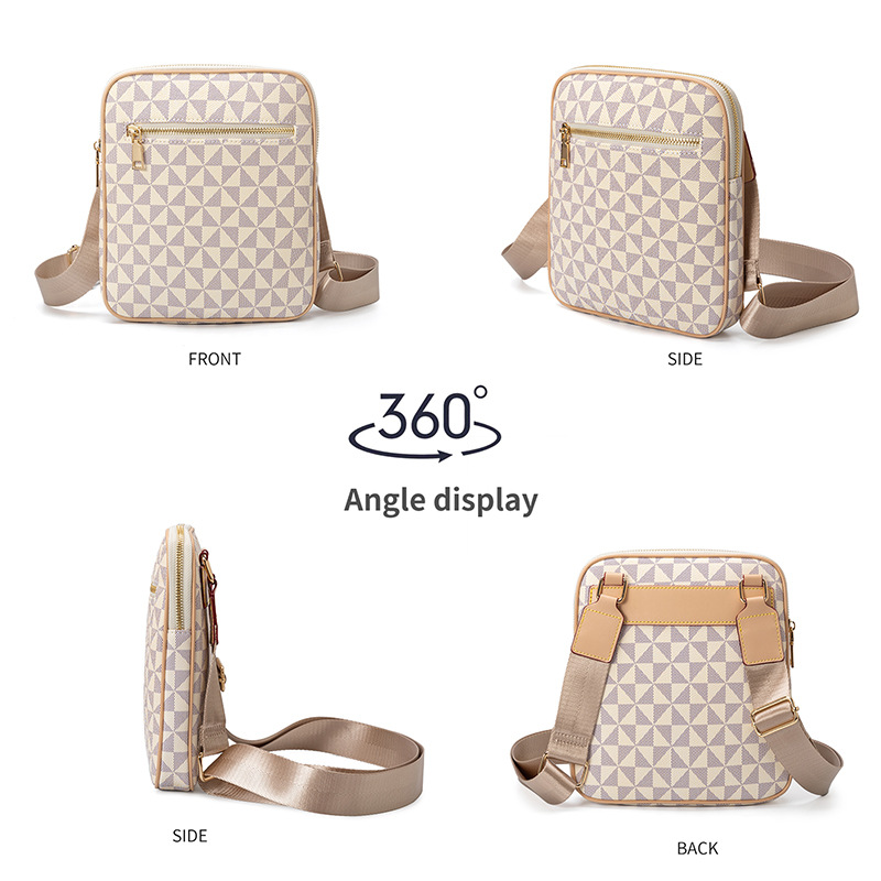 Free shipping, European and American fashion, retro trend, simple and unisex single-shoulder bag, high-end texture, light luxury printed men's cr