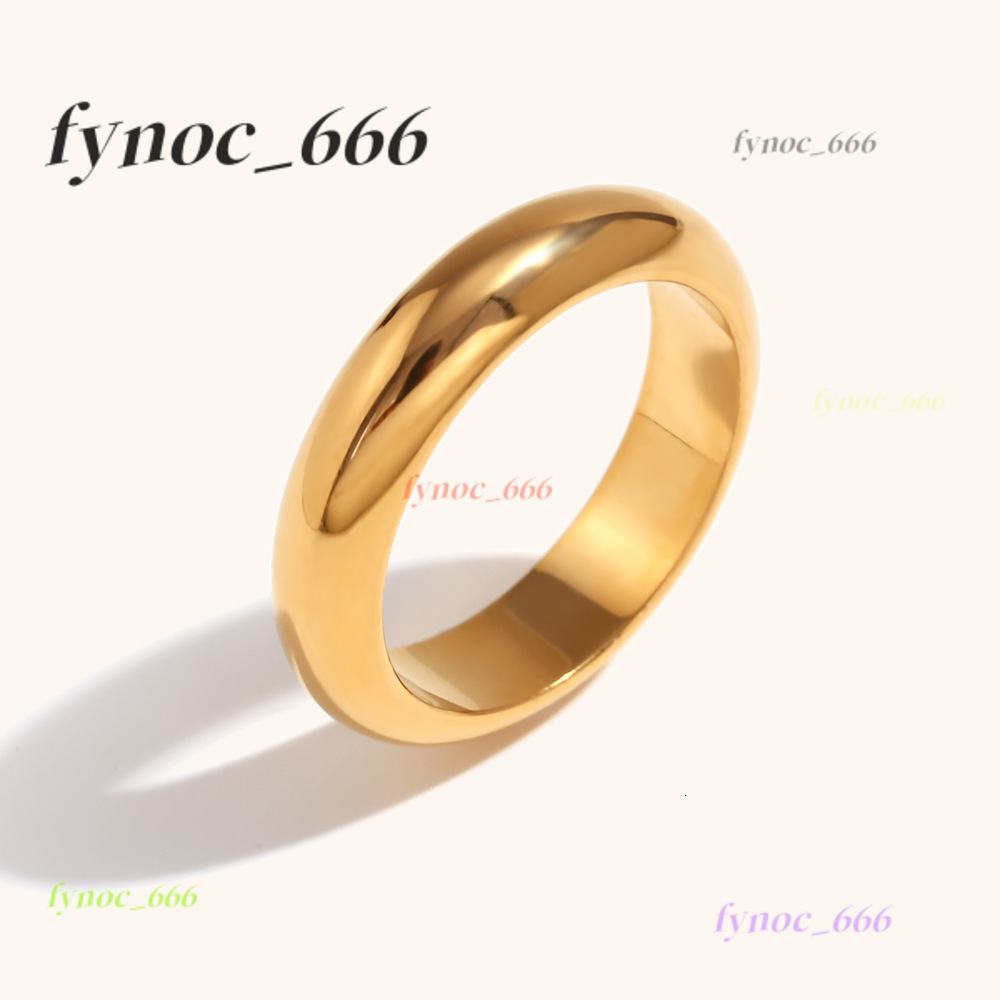 Hot Selling 18K Gold Plated Stainless Steel Ring Simple and Thick Plain Style Trendy Luxury Jewelry for Party Gifts