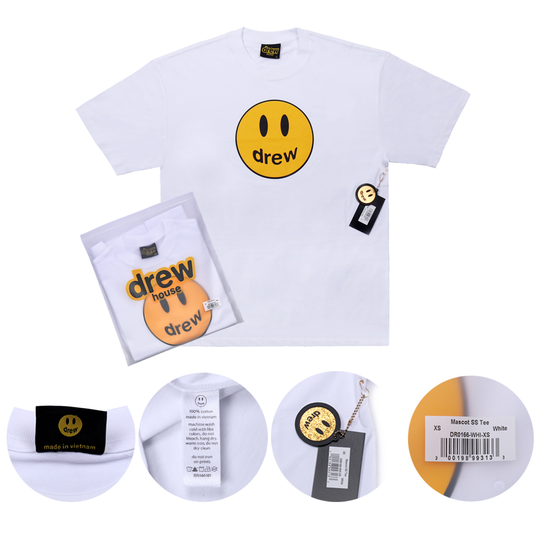 Drew House Designer luxury T shirt men's and women's T-Shirts Smiling-face print