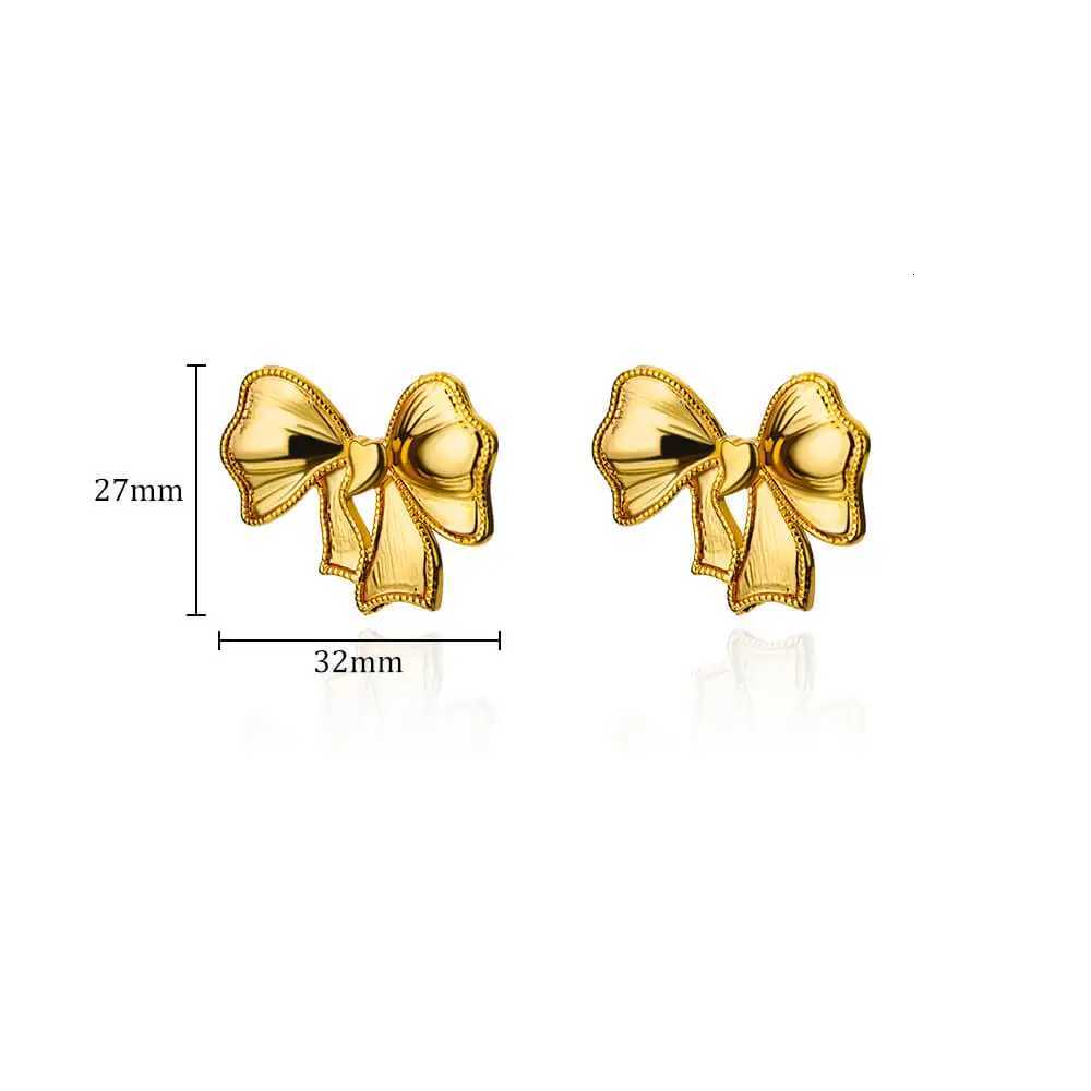 Bow Stainless Steel Stud Earrings for Women Creative Trendy Bownot Wedding Stud Earrings Trendy Banquet Jewelry Gifts BFF mujer Y250812