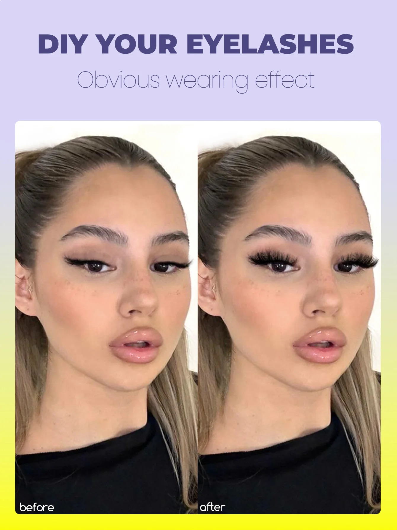 GROINNEYA Lashes Clusters Cat Eyelashes Wispy Individual s Volume Fluffy DIY Makeup 250811