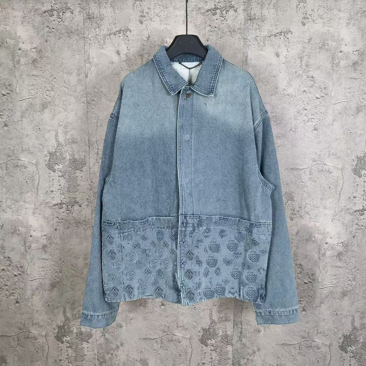 Designer Mens Jackets Denim Printed Coats Button Jacket Winter Coat Hooded Outwears Man Tops Jackets Jeans Windbreaker Lapel Neck S-3XL