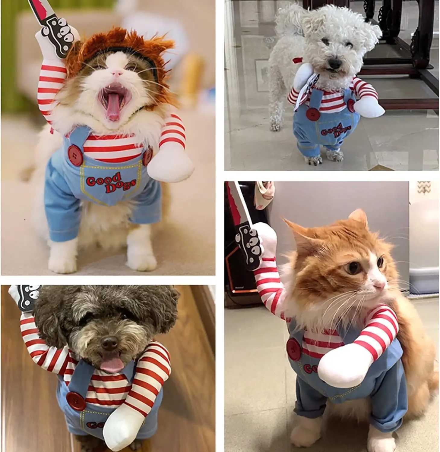 Halloween Funny Horror Dog Clothes for Small Medium Dogs Cats Party Dressed Up Cosplay Costumes Halloween Dress Jumpsuit OutfitsXJ250813