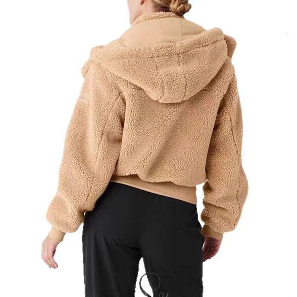 Style Autumn - Winter Cream Puff Lamb Wool Hooded Short Zipper Jacket for Women