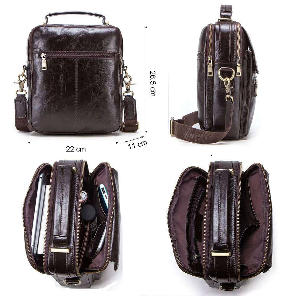 new genuine leather messenger men casual shoulder male flap bag brand crossbody bags for 9.7" Ipad