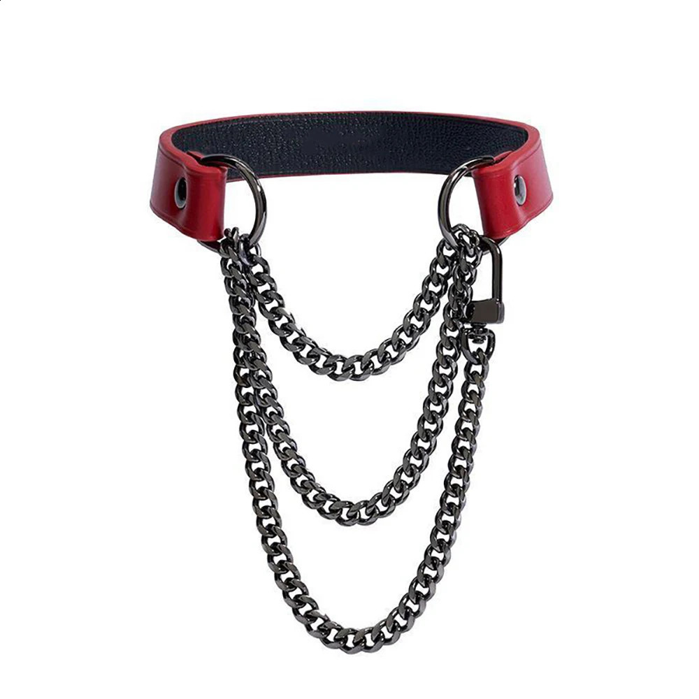 Handmade Black PU Leather Choker Collar For Women Adjustable HiphopTriple-Layer Slip Chain Necklace Fashion Jewelry Necklace 250812